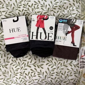 Bundle of 3 New Black and Brown Tights, L/XL